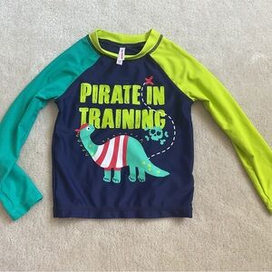 Joe Fresh Kids Rash Guard - Navy with Teal & Lime Sleeves